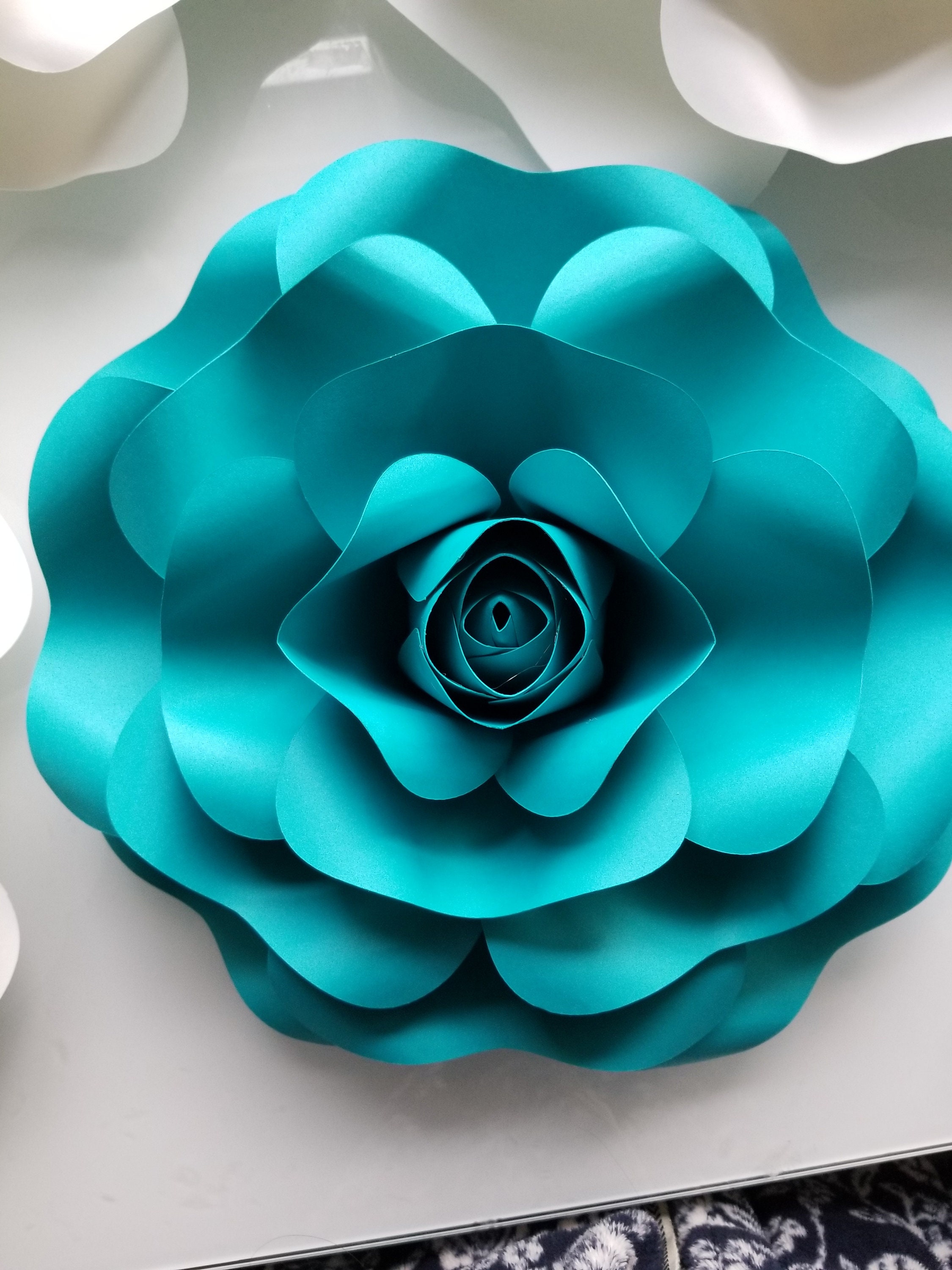 Large Rose Paper Flower Template SVG and PDF File With Video Etsy