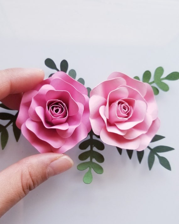 Mini Rose Table Decor Diy Wedding Spiral Roses Paper Etsy