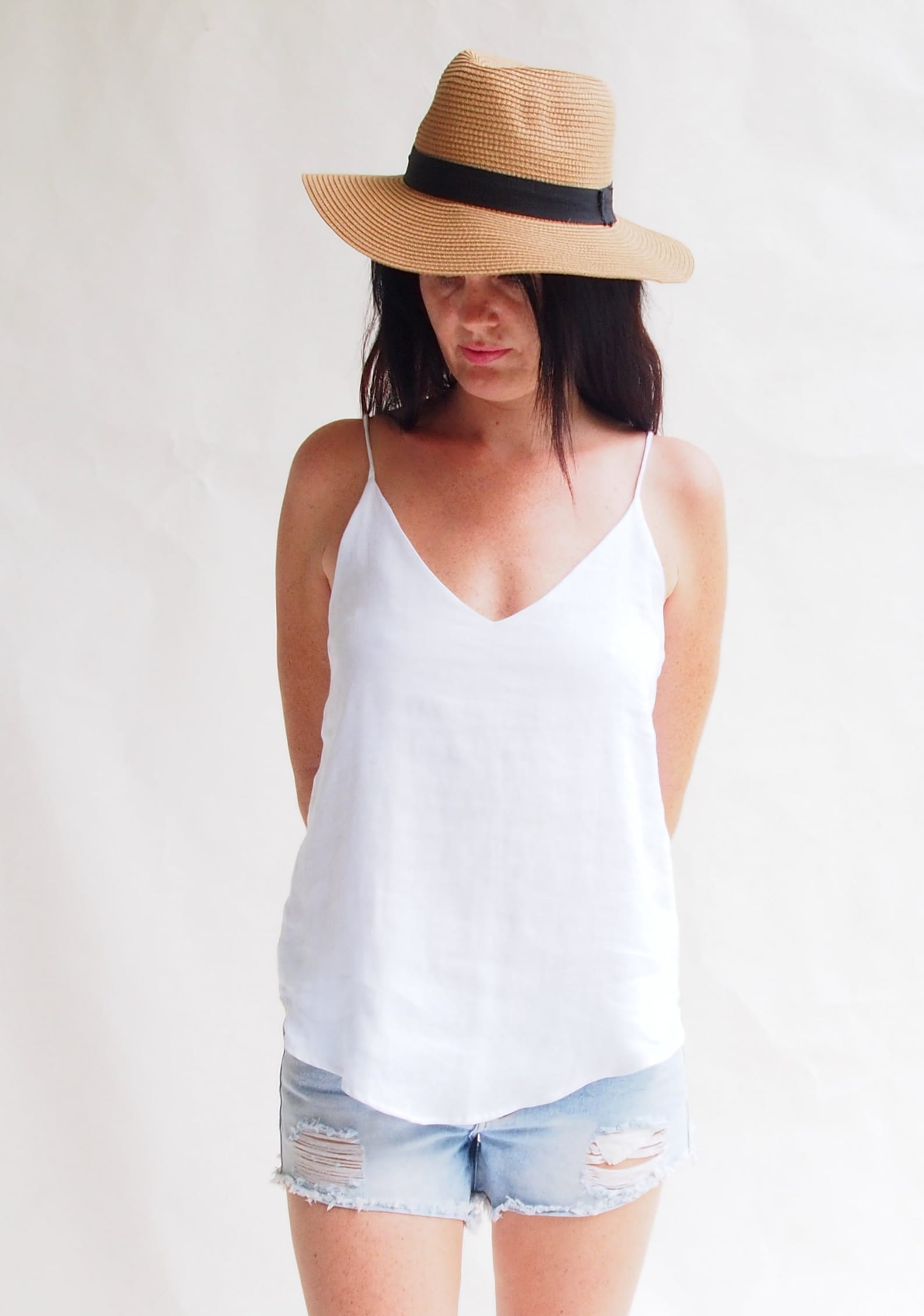 White linen Tank Top V Neck White Linen V Neck Shirt White Etsy