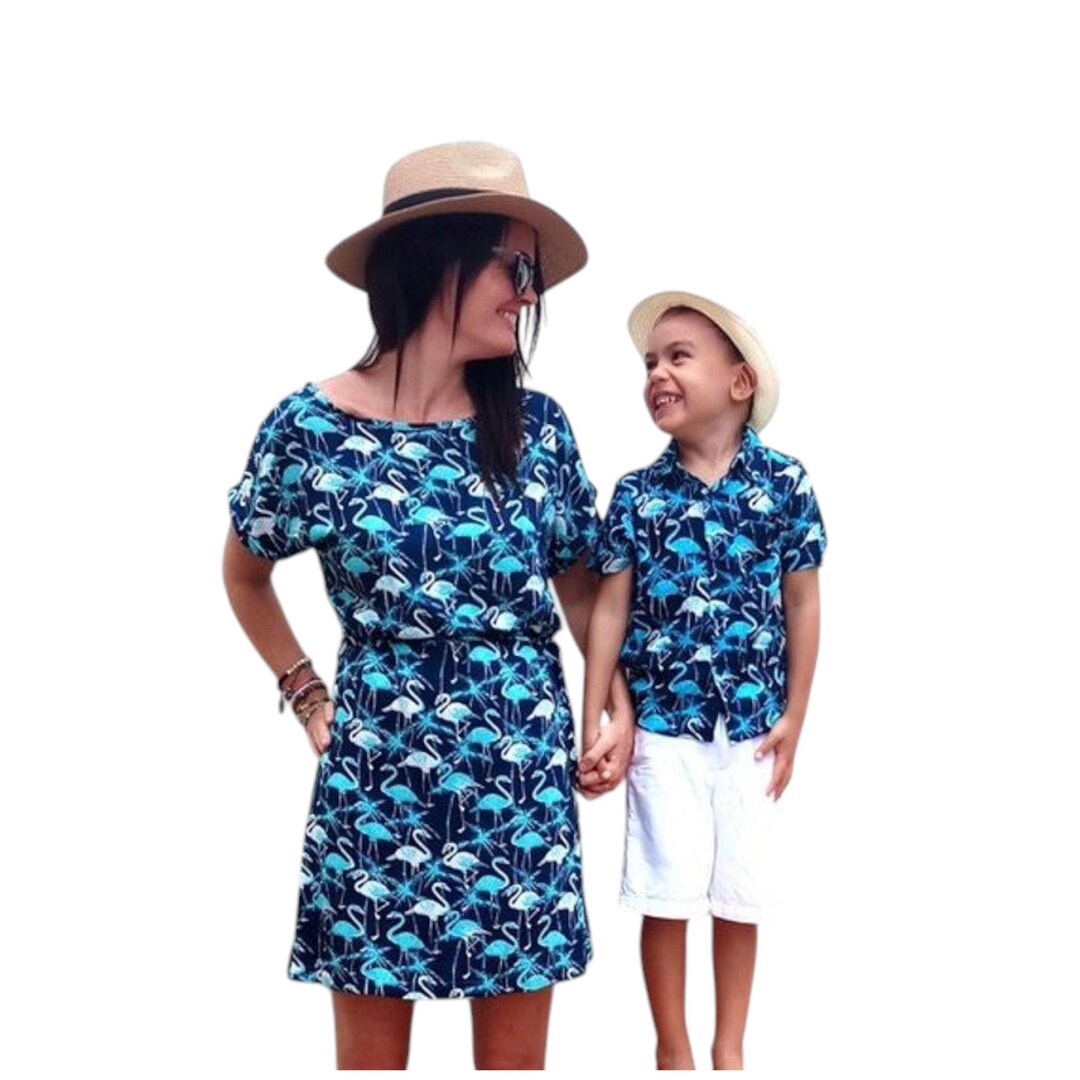 Traje de mamá y yo: flamenco, traje a juego para madre e hijo, mamá y yo,  vestido a juego para madre e hijo, vestido bohemio, camisa a juego, regalo 
