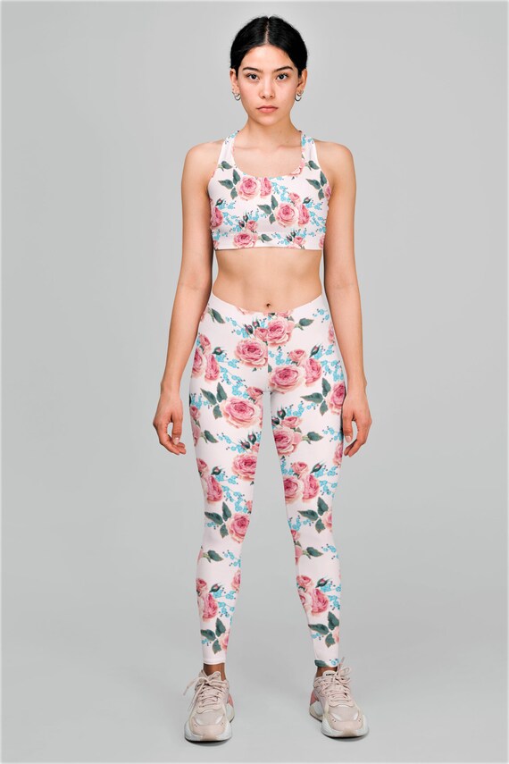 pink sports bra and leggings