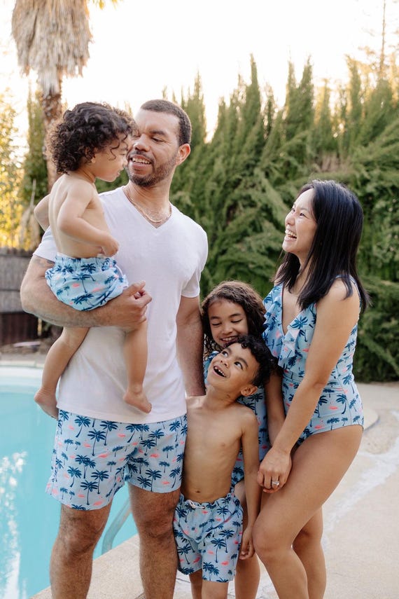 Matching Family Swimwear, Tropical Family Swimsuits, Father Son