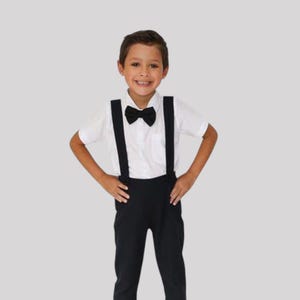 3pcs. Page Boy Suit, Ring Bearer Suit, Christening Suit, Boy Linen Blend Suit, Boy Suspender Pants, Page Boy Outfit, Ring Bearer Outfit