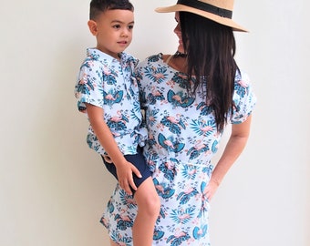 Mommy and top me flamingo dress