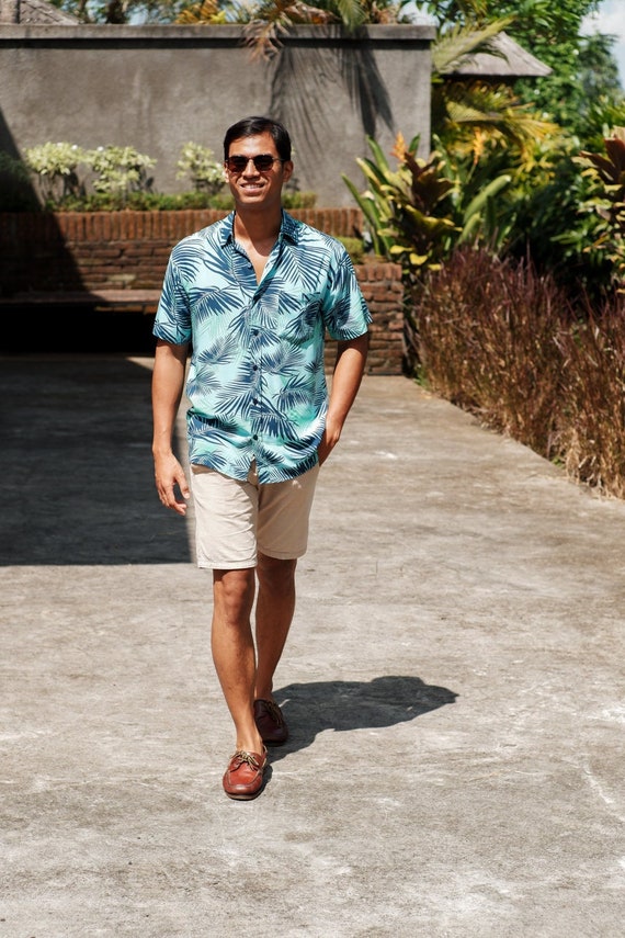 Men Tropical Shirt | Hawaiian Button Down Shirt | Men Resortwear | Men Vacation Shirt | Men Beach Shirt | Men lightweight Shirt