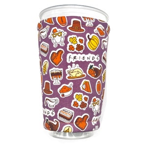 Friends Thanksgiving Eco Friendly Reusable Coffee Cozy Beverage Sleeve