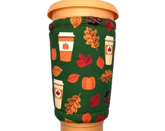 Pumpkin Spices Autumn Eco Friendly Reusable Coffee Cozy Beverage Sleeve