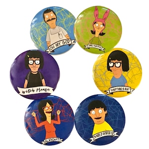 Burger Family 1.25” Badge Buttons