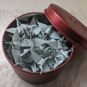 100 Paper Cranes | Light Gray | 1.5&quot; Small Origami Cranes