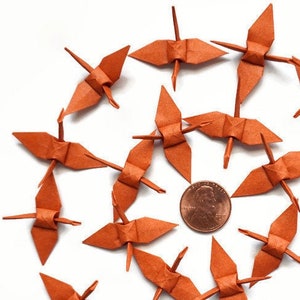 100 Paper Cranes | Cinnamon Color | 1.5&quot; Small Origami Paper Cranes
