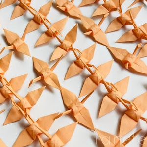 100 Paper Cranes | Peach Colored | Small Origami Cranes