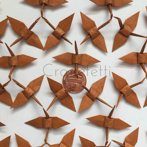 100 Paper Cranes | Brown | Small Origami Cranes