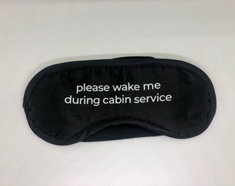 Comfortable Travel Airplane Sleep Eye Mask Adjustable, Black, Light Blocking, Fun and Unique Travel Gift