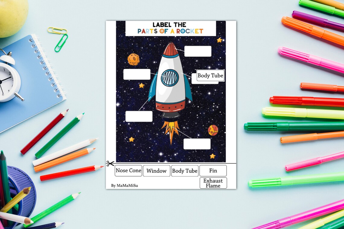 Parts of a Rocket Printable Solar System Printable Rocket | Etsy