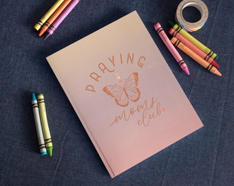 Pink Ombre Praying Mom's Club Hardcover Journal, Christian Mom Gift, Mother's Day Journal Gift, Gift for Praying Mama, Birthday Gift for Mom