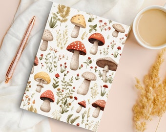 Mushroom Hardcover Journal: Cottagecore Botanical Notebook