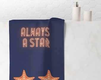 Star Beach Towel – Luxury Polyester & Cotton Blend (30" × 60")