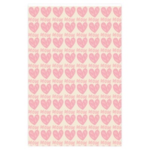 Happy Mother's Day Gift Wrap, Mom Heart Wrapping Paper, Pink Heart Gift Wrap, Mother's Day Wrapping Paper, Mom Gift Wrap image 5