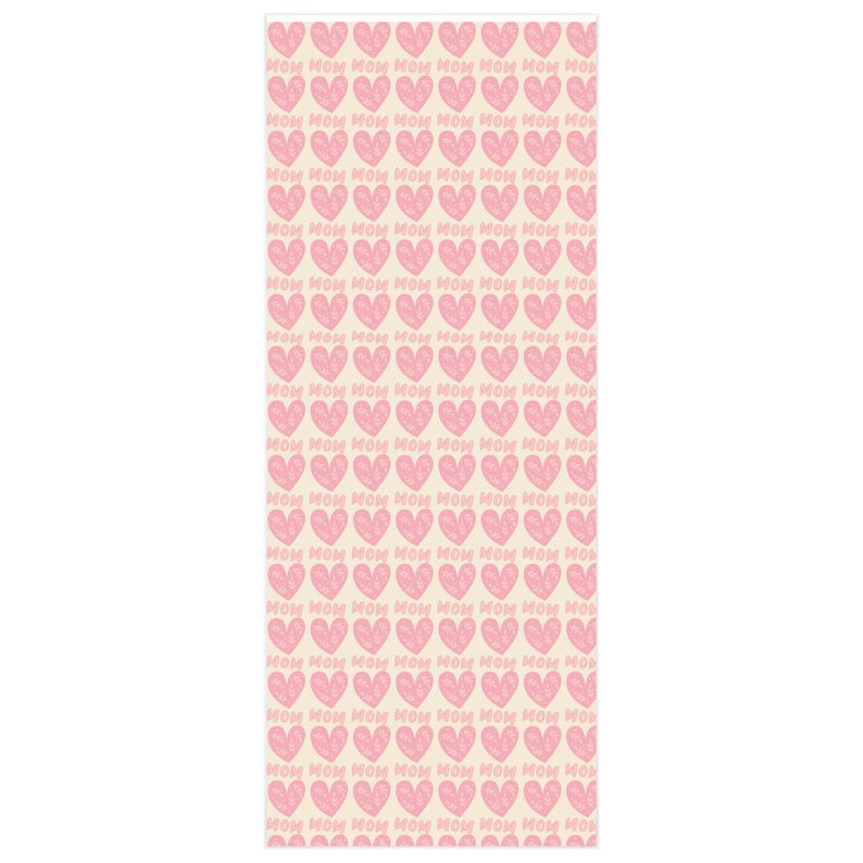 Happy Mother's Day Gift Wrap, Mom Heart Wrapping Paper, Pink Heart Gift Wrap, Mother's Day Wrapping Paper, Mom Gift Wrap image 3
