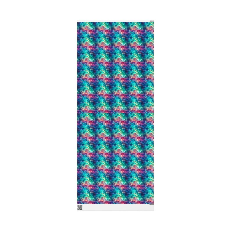 Mermaid Wrapping Paper, Mermaidcore Gift Wrap, Green Purple Pink Blue Scallop Wrapping Paper, Gift Wrap for Her, Birthday Gift Wrap Paper image 7