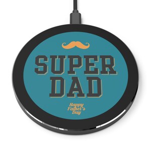 Super Dad Phone Charger,  Happy Father&#39;s Day Android Phone Charger, Tech Gift for Dad, Mustache Gift, Best Dad iphone Charger, Dad Birthday