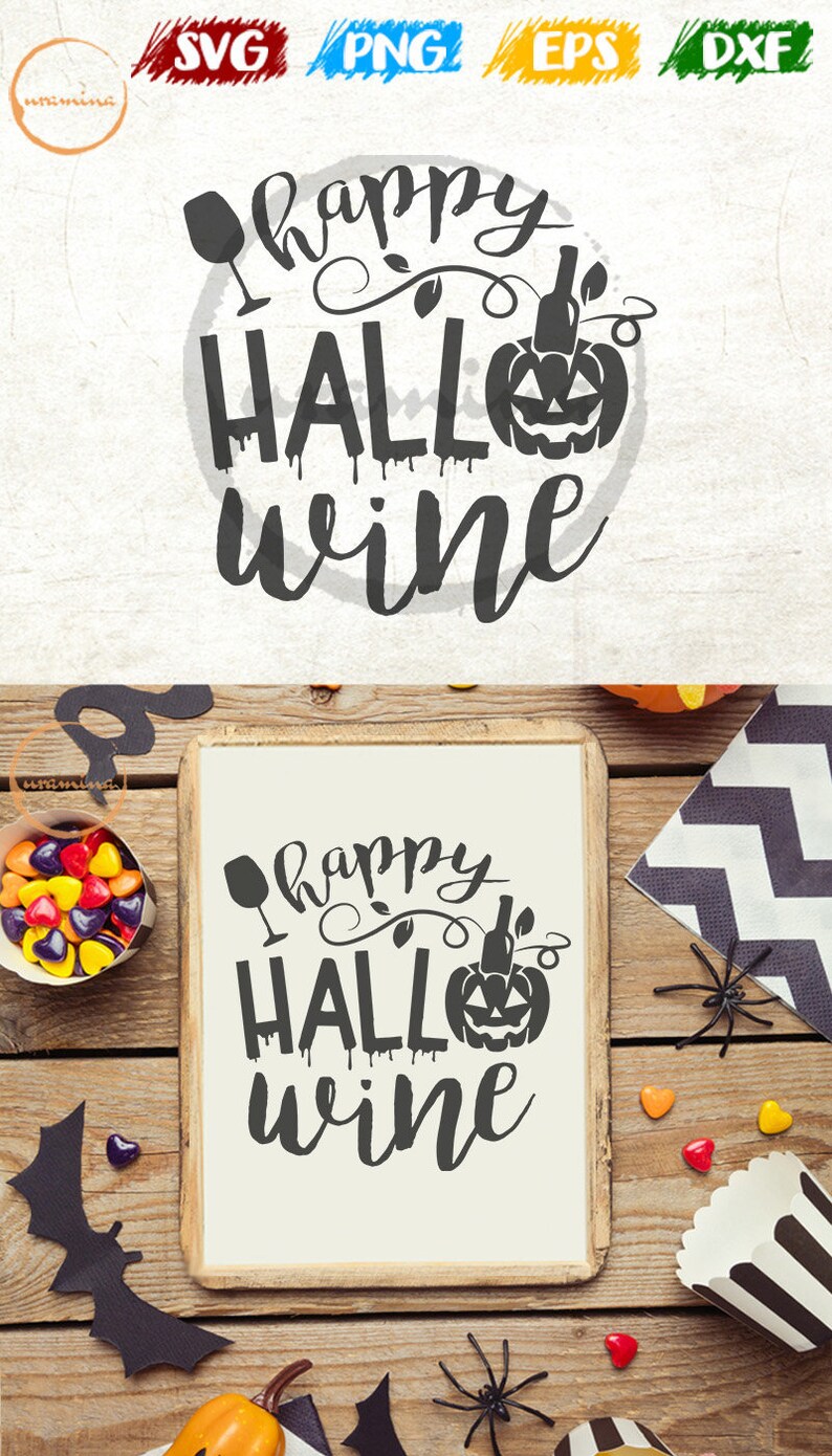 Download Happy Hallo Wine SVG Cut Files for Cricut Silhouette ...
