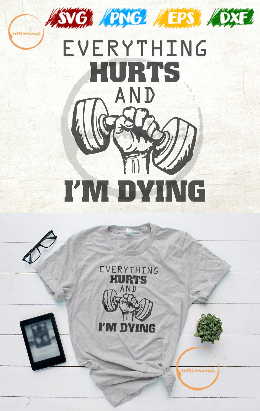 Everything Hurts and I'm Dying svg. Fitness svg. Workout
