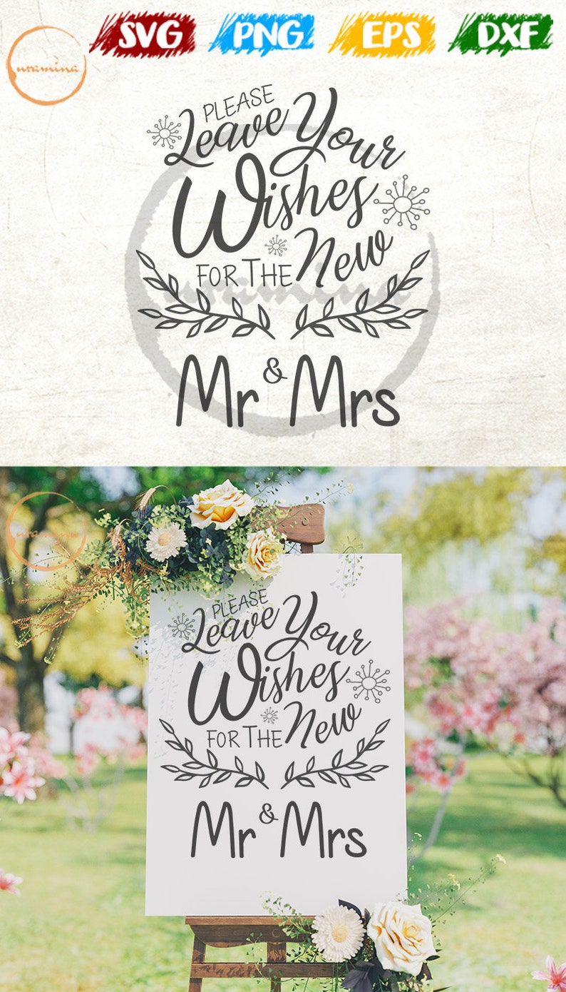 Download Please Leave Your Wishes For The New Mr And Mrs Svg Wedding Etsy