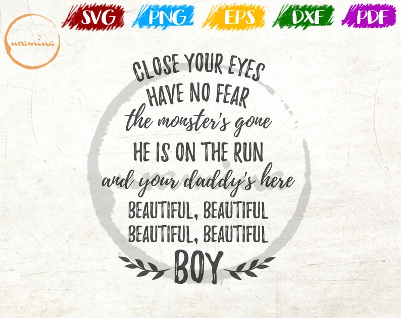 Beautiful Boy Lyrics Home SVG Cut Files for Cricut ...