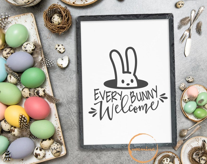 Download Cada conejito bienvenida Pascua SVG cortar archivos para ...