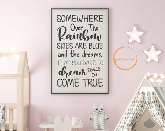 Download Somewhere Over The Rainbow Svg Cut Files Dare To Dream Quote Etsy
