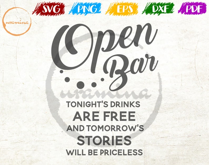 Download Open Bar Sign Wedding SVG Cut Files for Cricut Silhouette ...