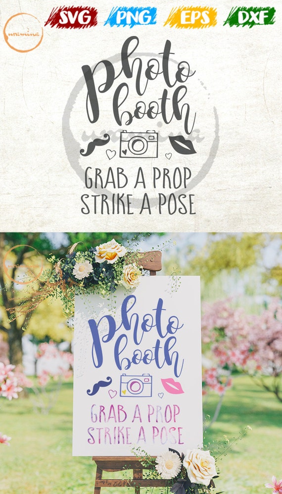 Photo Booth Grab A Prop Strike A Pose Svg Watercolor Etsy