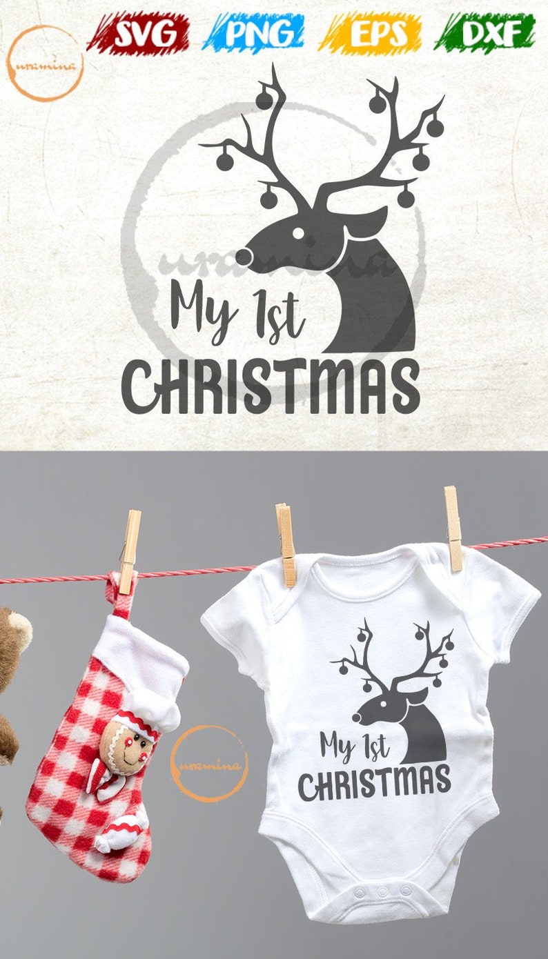 Download My First Christmas SVG Cut Files for Cricut Silhouette. | Etsy
