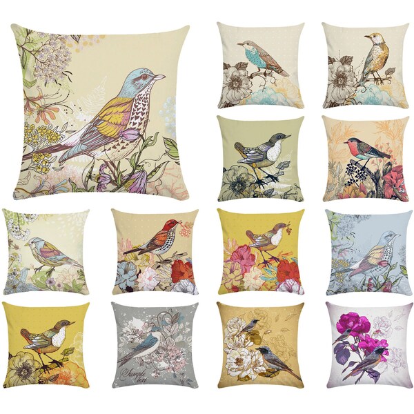 Bird Pillow Cover Etsy