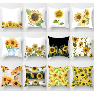 Sunflower Pillow cover,Throw Pillow Case,16 x 16，18 x 18，20 x 20，24 x 24,Square pillow cover,Decorative cushion cover,Home/Housewarming Gift