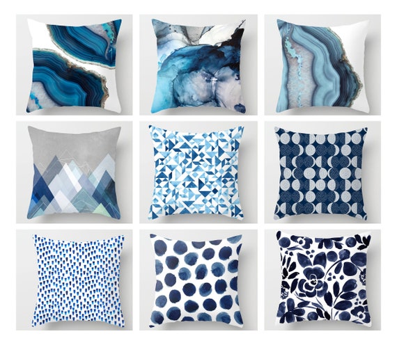 20 x 20 blue pillow covers