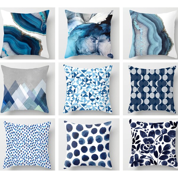 Navy Blue Pillows - Etsy