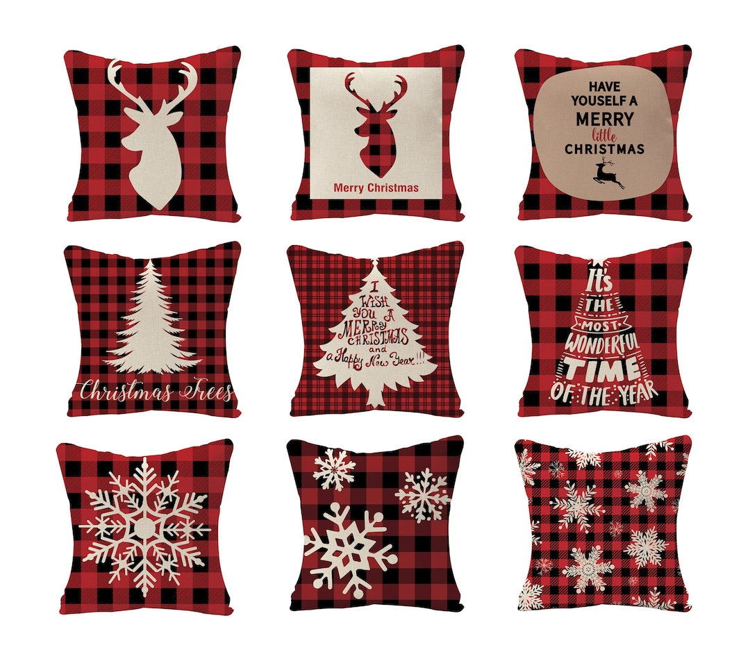 Red Buffalo Plaid Christmas Pillow Cover 16 X 1618 X 1820 X Etsy