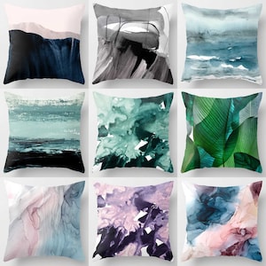 Watercolor Pillow cover 16 x 16,18 x 18,20 x 20,24 x 24,Art Throw Pillow case,Square pillow cover,Decorative cushion cover,Housewarming Gift