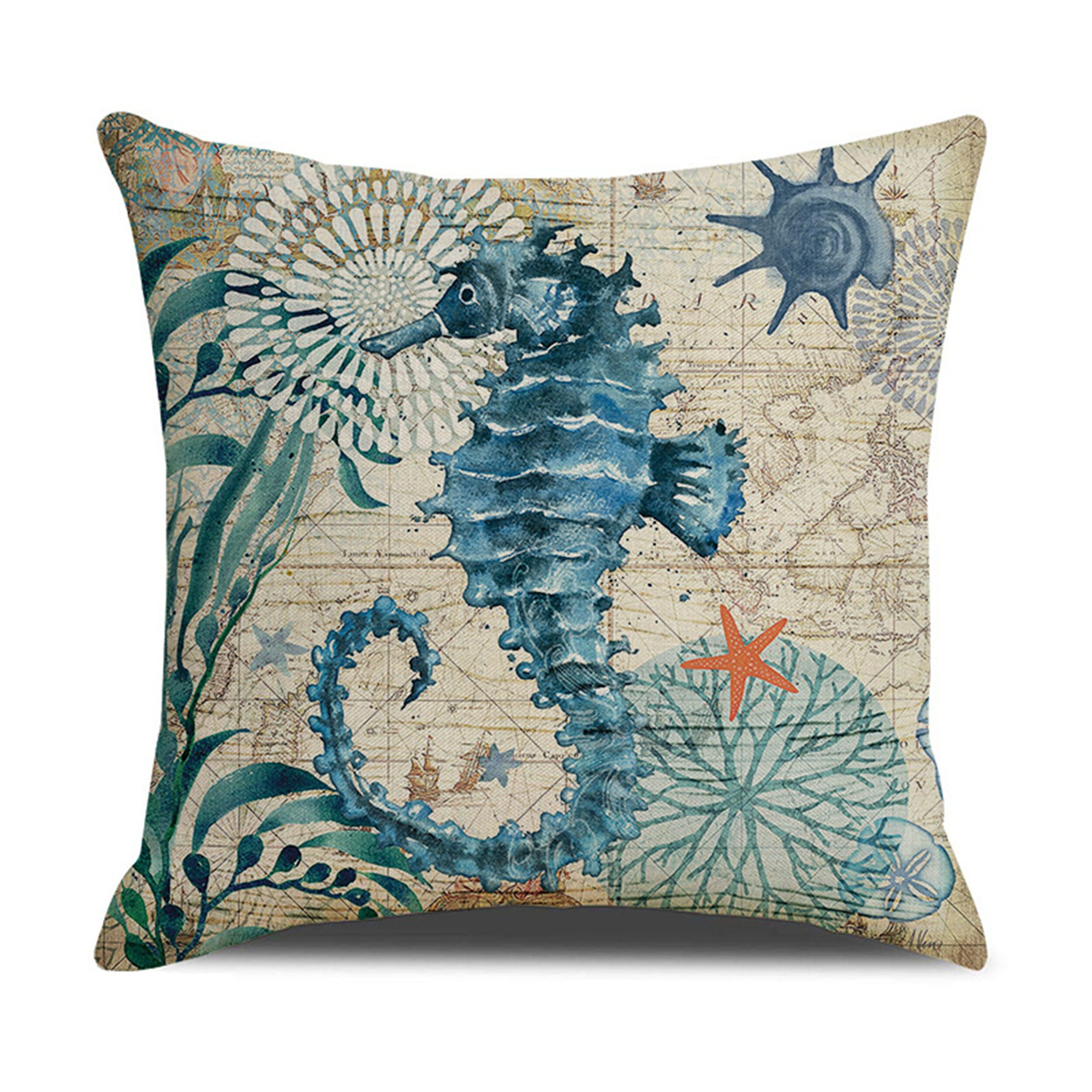 Blue Sea Life Pillow Cover Throw Pillow case16 x 1618 x Etsy