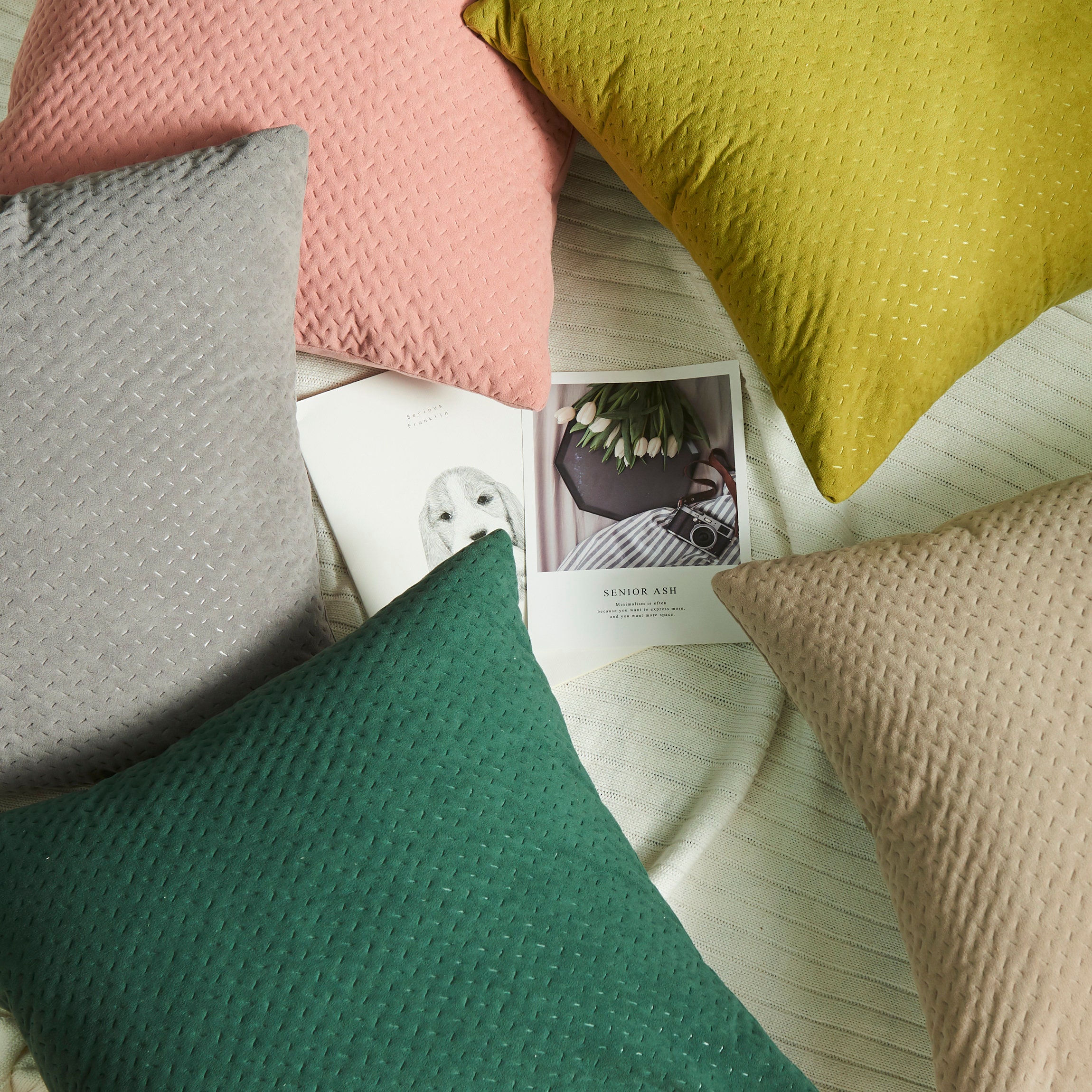 Embossing Velvet Pillow covers 18 x 18Solid color Throw Etsy