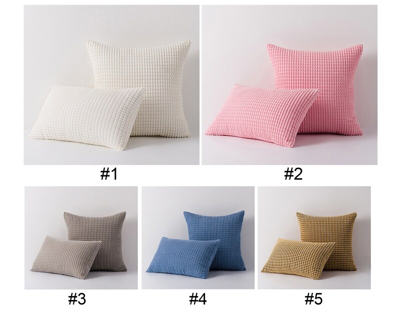 Solid Color Throw Pillow Cover / Corduroy Throw Pillows / Soft Etsy