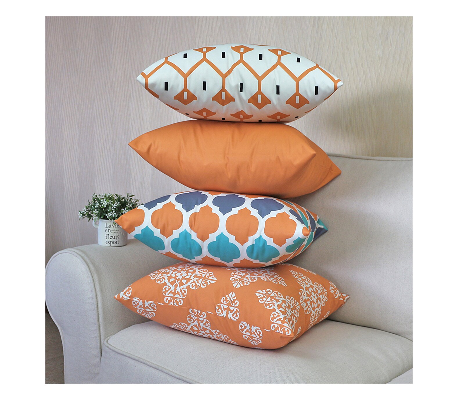 Orange Patio Outdoor Pillow coversWaterproof Throw Pillow Etsy