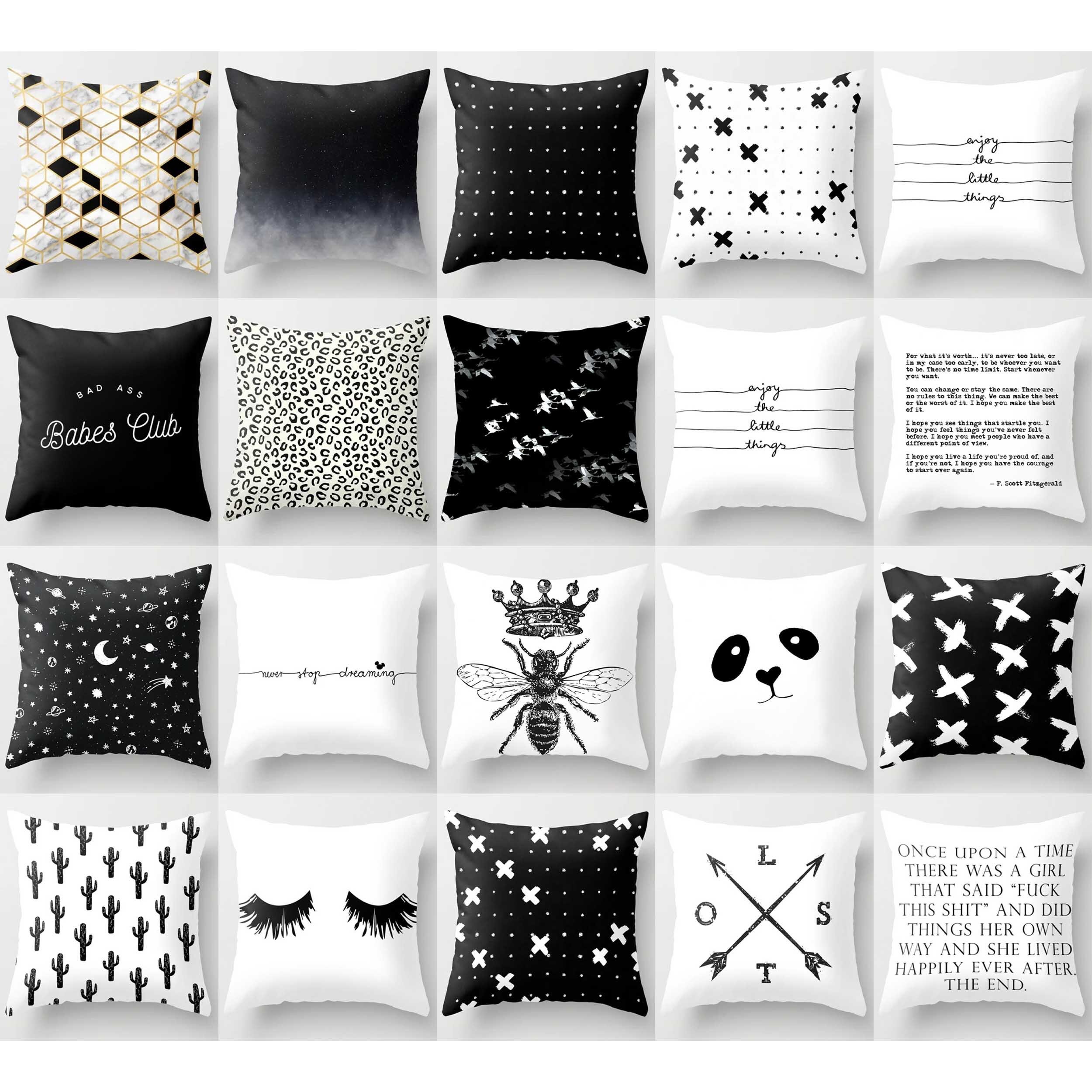 Small Polka Dot Pillow (black and white) Pillows