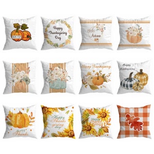 Fall Pillow Covers 18x18 Goodwill Set of 4 for Fall Decor Stripes Pumpkin  and Maple Leaves Gnones Outdoor Fall Pillows Decorative Throw Pillows