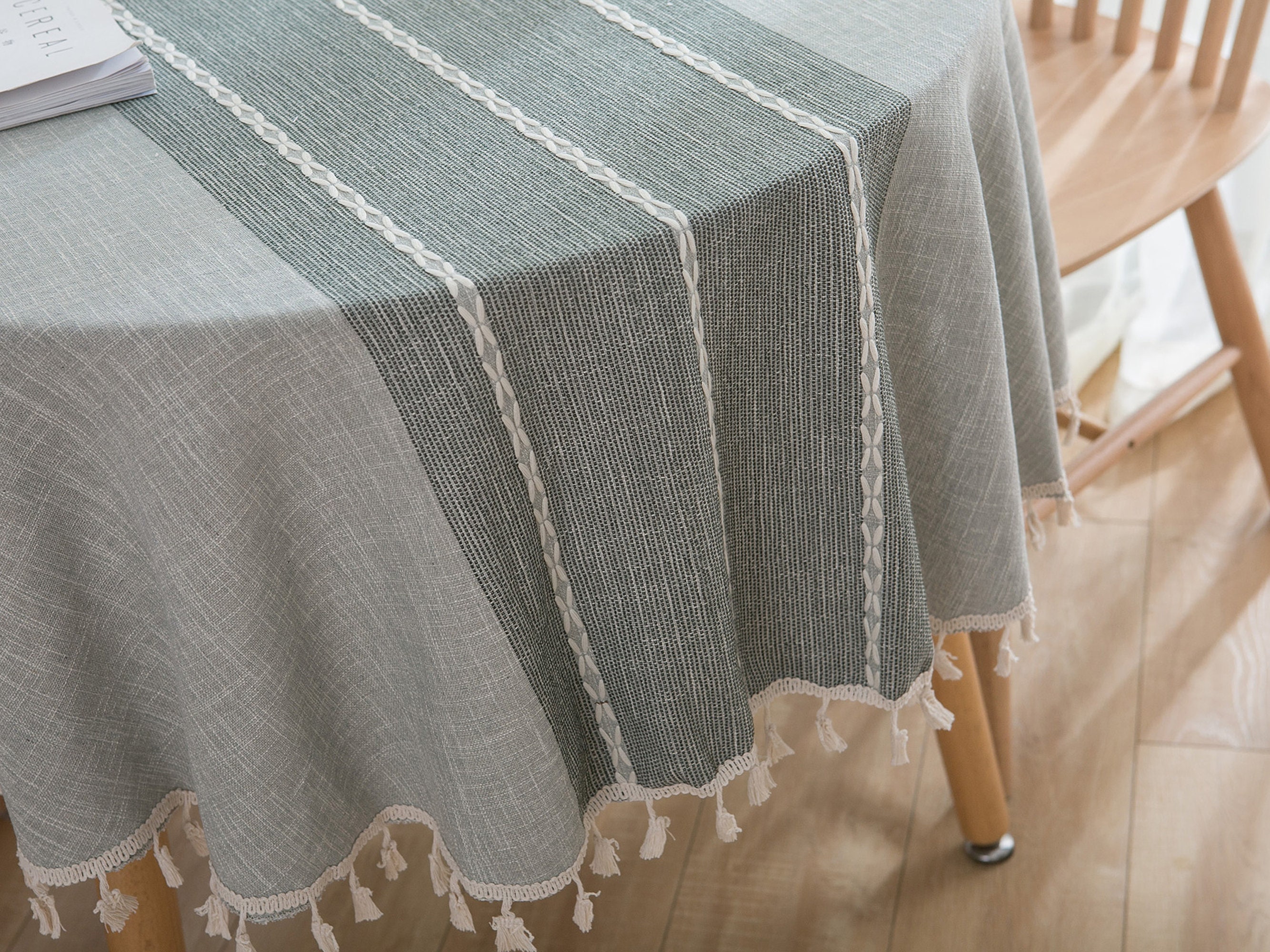 Round Tableclothfarmhouse Tablecloth59 Etsy