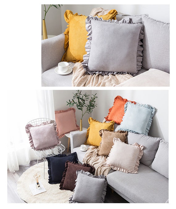 Neutral Pillow Covers 18x18 Inch Set of 4, Soft Velvet Pillow Covers  Cushion Cases , Solid Throw Pillows, Luxurious Decorative Square Couch  Pillow