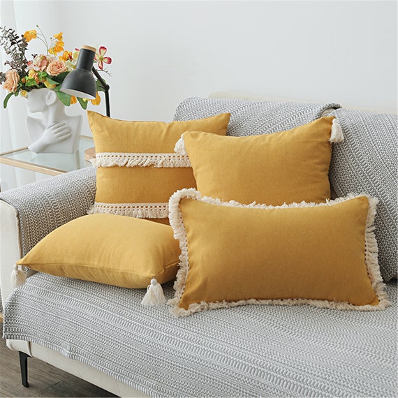 Yellow Cotton pillow cover18 x 1812 x 20Throw Etsy