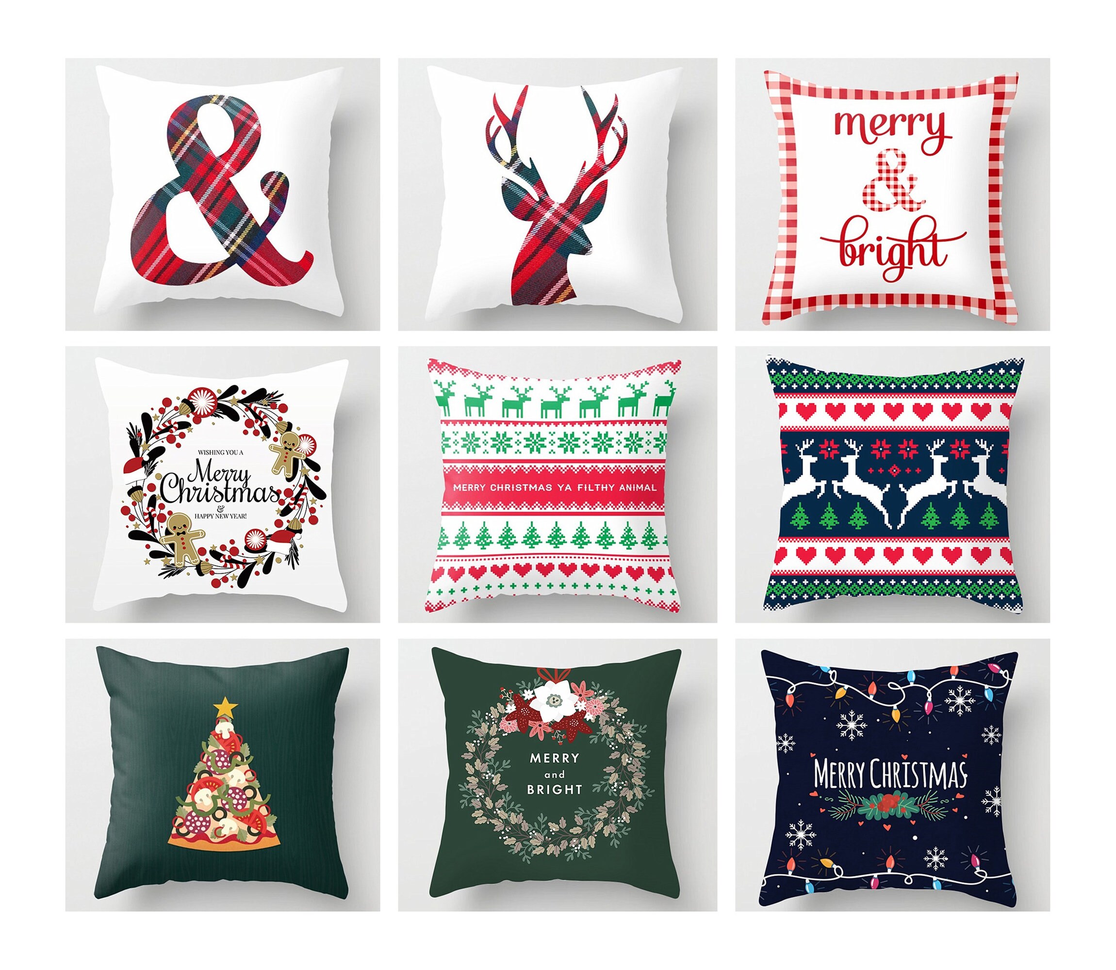 Christmas Pillow covers 16 x 1618 x 1820 x 2024 x 24 Throw Etsy